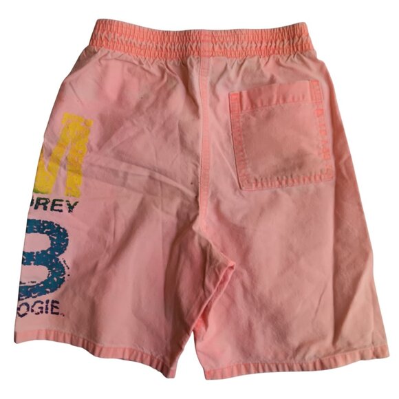 Boys 7 Shorts Vintage Morey Boogie Board Swim Pink Side Logo 1980's Surfer USA - Picture 3 of 7